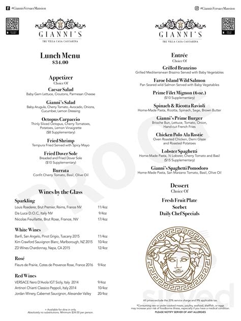 versace restaurant miami menu|Versace mansion Miami reservations.